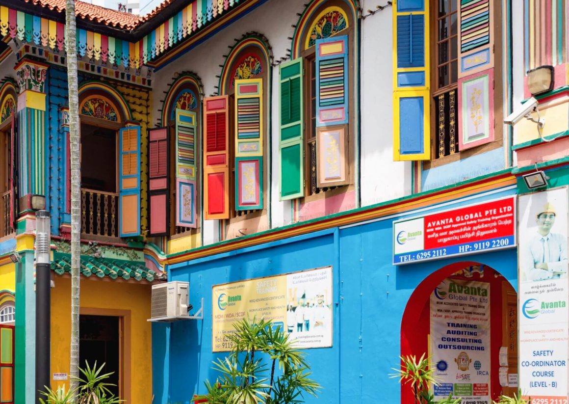 colourful building in Little India, singapore