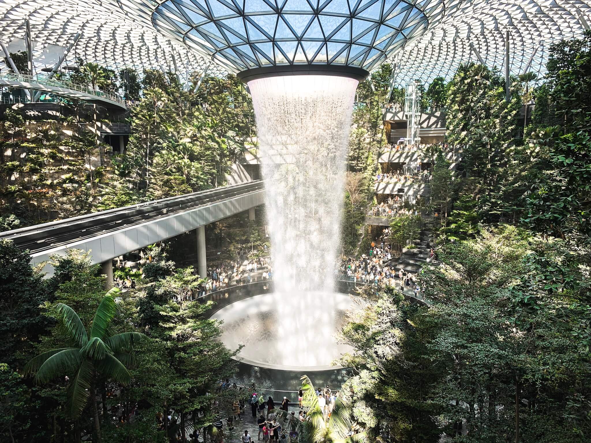 Vortex indoor waterfall in Jewel Changi Airport, Singapore