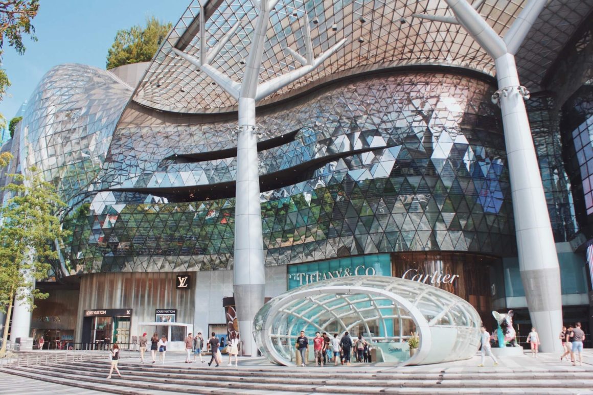 Outside view of Ion Orchard Mall on Orchard Road in Singapore